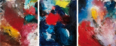 Farben der Lüste | Öl auf Leinwand, Triptychon | je 56 x 46 cm | 2006