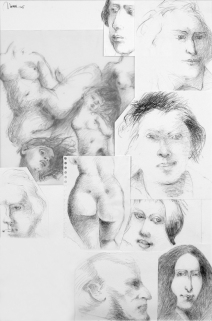 »Lyrisches Intermezzo« | Bleistift auf Papier, Collage | 88 x 58 cm | 2005